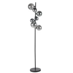Maisons Du Monde Lampadaires Lampadaire 7 Globes En Verre Fumé Et Métal Noir H155