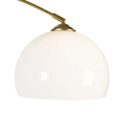 QAZQA Lampadaires Lampadaire à Arc En Acier Doré/laiton -Luminaires Soldes 202 lampadaire a arc en acier dore laiton 3