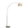QAZQA Lampadaires Lampadaire à Arc En Acier Gris -Luminaires Soldes 202 lampadaire a arc en acier gris