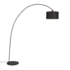 QAZQA Lampadaires Lampadaire à Arc En Acier Noir -Luminaires Soldes 202 lampadaire a arc en acier noir
