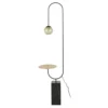Maisons Du Monde Lampadaires Lampadaire Abat-jour En Verre Fumé Et Pied En Métal Noir, Tablette En Métal Doré H175 -Luminaires Soldes 202 lampadaire abat jour en verre fume et pied en metal noir tablette en metal dore h175 1000 5 16 227074 1