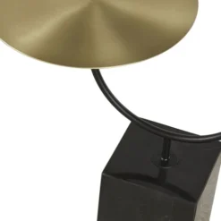 Maisons Du Monde Lampadaires Lampadaire Abat-jour En Verre Fumé Et Pied En Métal Noir, Tablette En Métal Doré H175 -Luminaires Soldes 202 lampadaire abat jour en verre fume et pied en metal noir tablette en metal dore h175 1000 5 16 227074 4