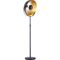 ATHM DESIGN Lampadaires Lampadaire Abat Jour Et Pied Métal Noir