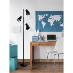 ATHM DESIGN Lampadaires Lampadaire Abat Jour Et Pied Métal Noir -Luminaires Soldes 202 lampadaire abat jour et pied metal noir 5