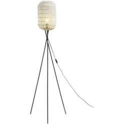 ATHM DESIGN Lampadaires Lampadaire Abat Jour Rotin Beige Et Pieds Métal -Luminaires Soldes 202 lampadaire abat jour rotin beige et pieds metal 4