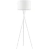 ATHM DESIGN Lampadaires Lampadaire Abat Jour Tissu Blanc Et Pied Métal -Luminaires Soldes 202 lampadaire abat jour tissu blanc et pied metal 1