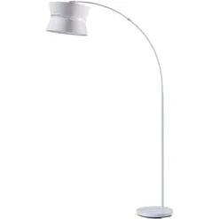 ATHM DESIGN Lampadaires Lampadaire Abat Jour Tissu Gris Pied Métal -Luminaires Soldes 202 lampadaire abat jour tissu blanc pied metal