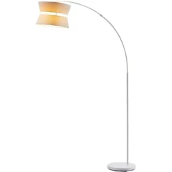 ATHM DESIGN Lampadaires Lampadaire Abat Jour Tissu Blanc Pied Métal -Luminaires Soldes 202 lampadaire abat jour tissu blanc pied metal 4