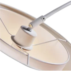 ATHM DESIGN Lampadaires Lampadaire Abat Jour Tissu Blanc Pied Métal -Luminaires Soldes 202 lampadaire abat jour tissu blanc pied metal 5