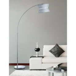ATHM DESIGN Lampadaires Lampadaire Abat Jour Tissu Gris Pied Métal -Luminaires Soldes 202 lampadaire abat jour tissu gris pied metal 2