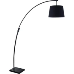 ATHM DESIGN Lampadaires Lampadaire Abat Jour Tissu Blanc Et Pied Métal -Luminaires Soldes 202 lampadaire abat jour tissu noir et pied metal 3