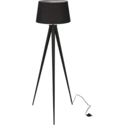 ATHM DESIGN Lampadaires Lampadaire Abat Jour Tissu Blanc Et Pied Métal -Luminaires Soldes 202 lampadaire abat jour tissu noir et pied metal 4