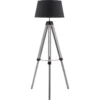 ATHM DESIGN Lampadaires Lampadaire Abat Jour Tissu Noir Et Pieds Bois -Luminaires Soldes 202 lampadaire abat jour tissu noir et pieds bois 1