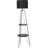 ATHM DESIGN Lampadaires Lampadaire Abat Jour Tissu Noir Et Pieds Métal Noir -Luminaires Soldes 202 lampadaire abat jour tissu noir et pieds metal noir