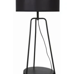 ATHM DESIGN Lampadaires Lampadaire Abat Jour Tissu Noir Et Pieds Métal Noir -Luminaires Soldes 202 lampadaire abat jour tissu noir et pieds metal noir 3