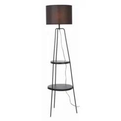 ATHM DESIGN Lampadaires Lampadaire Abat Jour Tissu Noir Et Pieds Métal Noir -Luminaires Soldes 202 lampadaire abat jour tissu noir et pieds metal noir 4