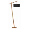 ATHM DESIGN Lampadaires Lampadaire Abat Jour Tissu Noir Pied Bois -Luminaires Soldes 202 lampadaire abat jour tissu noir pied bois