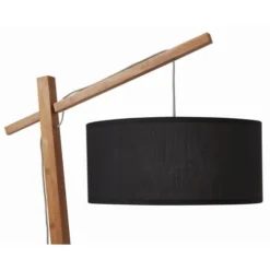 ATHM DESIGN Lampadaires Lampadaire Abat Jour Tissu Noir Pied Bois -Luminaires Soldes 202 lampadaire abat jour tissu noir pied bois 4