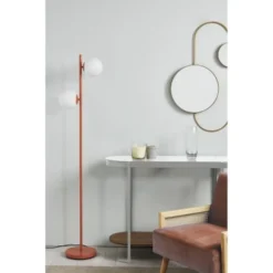 ATHM DESIGN Lampadaires Lampadaire Abat Jour Verre Pied Metal Brossé Marron -Luminaires Soldes 202 lampadaire abat jour verre pied metal brosse marron 3
