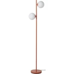ATHM DESIGN Lampadaires Lampadaire Abat Jour Verre Pied Metal Brossé Bleu -Luminaires Soldes 202 lampadaire abat jour verre pied metal brosse marron 4