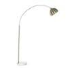 Wadiga Lampadaires Lampadaire Arc Doré Avec Base Ronde Blanche H195cm -Luminaires Soldes 202 lampadaire arc dore avec base ronde blanche h195cm