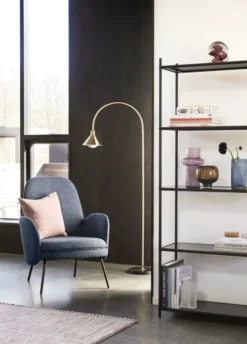 Hubsch Lampadaires Lampadaire Avec Base En Marbre En Noir Et Laiton -Luminaires Soldes 202 lampadaire avec base en marbre en noir et laiton 2