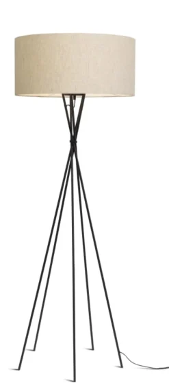 It's About Romi Lampadaires Lampadaire Avec Pieds Noirs Et Abat-jour Gris H175cm -Luminaires Soldes 202 lampadaire avec pieds noirs et abat jour h175cm