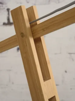 Good & Mojo Lampadaires Lampadaire Bambou/lin Gris Clair H207cm -Luminaires Soldes 202 lampadaire bambou lin gris clair h207cm 2