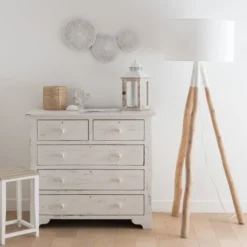 Maisons Du Monde Lampadaires Lampadaire Branche D'eucalyptus Et Abat-jour Blanc H152 -Luminaires Soldes 202 lampadaire branche d eucalyptus et abat jour blanc h152 1000 7 29 177436 5