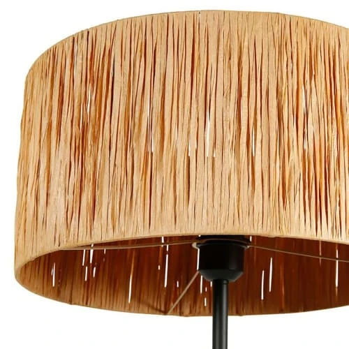 Decoratie Lampadaires Lampadaire Droit Métal Ambre Abat-jour Raphia H140cm 4 Decoratie Lampadaires Lampadaire Droit Métal Ambre Abat-jour Raphia H140cm – Image 2