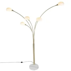 QAZQA Lampadaires Lampadaire En Acier Doré/laiton -Luminaires Soldes 202 lampadaire en acier dore laiton 11