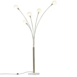 QAZQA Lampadaires Lampadaire En Acier Doré/laiton -Luminaires Soldes 202 lampadaire en acier dore laiton 9
