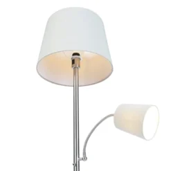 QAZQA Lampadaires Lampadaire En Acier Gris -Luminaires Soldes 202 lampadaire en acier gris 2