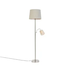QAZQA Lampadaires Lampadaire En Acier Gris
