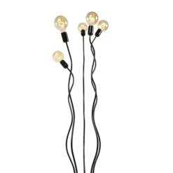 QAZQA Lampadaires Lampadaire En Acier Noir -Luminaires Soldes 202 lampadaire en acier noir 10