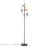 QAZQA Lampadaires Lampadaire En Acier Noir -Luminaires Soldes 202 lampadaire en acier noir