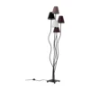 Kare Design Lampadaires Lampadaire En Acier Noir 5 Abat-jours En Coton Marron H163 -Luminaires Soldes 202 lampadaire en acier noir 5 abat jours en coton marron h163