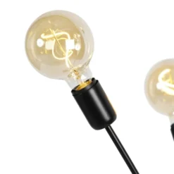 QAZQA Lampadaires Lampadaire En Acier Noir -Luminaires Soldes 202 lampadaire en acier noir 8