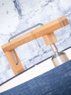 Good & Mojo Lampadaires Lampadaire En Bambou Abat-jour En Lin Gris Clair, H. 174cm -Luminaires Soldes 202 lampadaire en bambou abat jour en lin gris clair h 174cm 4