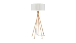 Good & Mojo Lampadaires Lampadaire En Bambou Et Lin Gris H160cm