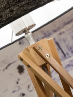 Good & Mojo Lampadaires Lampadaire En Bambou Et Lin Noir H160cm -Luminaires Soldes 202 lampadaire en bambou et lin noir h160cm 2