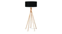 Good & Mojo Lampadaires Lampadaire En Bambou Et Lin Noir H160cm