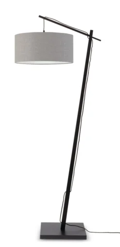 Good & Mojo Lampadaires Lampadaire En Bambou Noir/lin H176cm