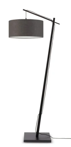 Good & Mojo Lampadaires Lampadaire En Bambou Noir/lin H176cm