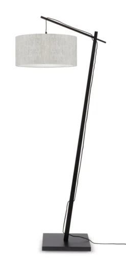 Good & Mojo Lampadaires Lampadaire En Bambou Noir/lin H176cm