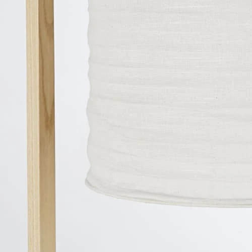 Maisons Du Monde Lampadaires Lampadaire En Bois D'ailante Beige Et Abat-jour En Tissu Blanc H169 4 Maisons Du Monde Lampadaires Lampadaire En Bois D'ailante Beige Et Abat-jour En Tissu Blanc H169 – Image 2