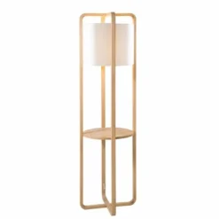 Maisons Du Monde Lampadaires Lampadaire En Chêne Et Abat-jour Blanc H155 -Luminaires Soldes 202 lampadaire en chene et abat jour blanc h155 1000 3 36 177279 3