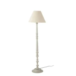 Maisons Du Monde Lampadaires Lampadaire En Manguier Et Abat-jour Blanc Cassé H162