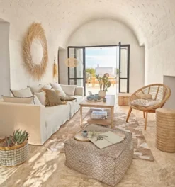 Maisons Du Monde Lampadaires Lampadaire En Métal Blanc Abat-jour En Rotin Tressé Main H181 -Luminaires Soldes 202 lampadaire en metal blanc abat jour en rotin tresse main h181 1000 16 34 221475 3