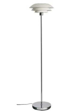 Dyberg Larsen Lampadaires Lampadaire En Métal Blanc Mat, H 133 Cm D 31 Cm